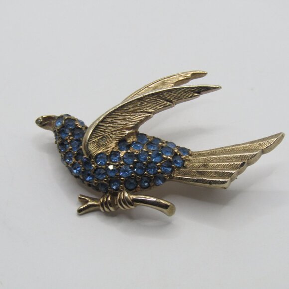 Pennino Rhinestone Bird Brooch - Picture 3 of 10